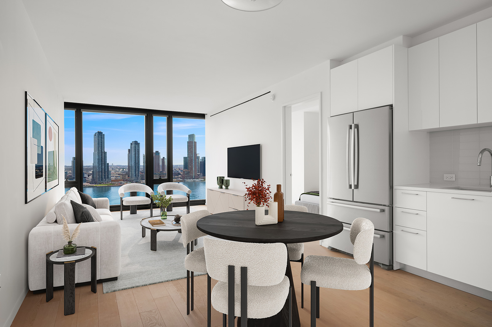 Spacious apartment for rent with modern finishes, beautiful views and hardwood floors located at 685 1st ave Murray Hill.