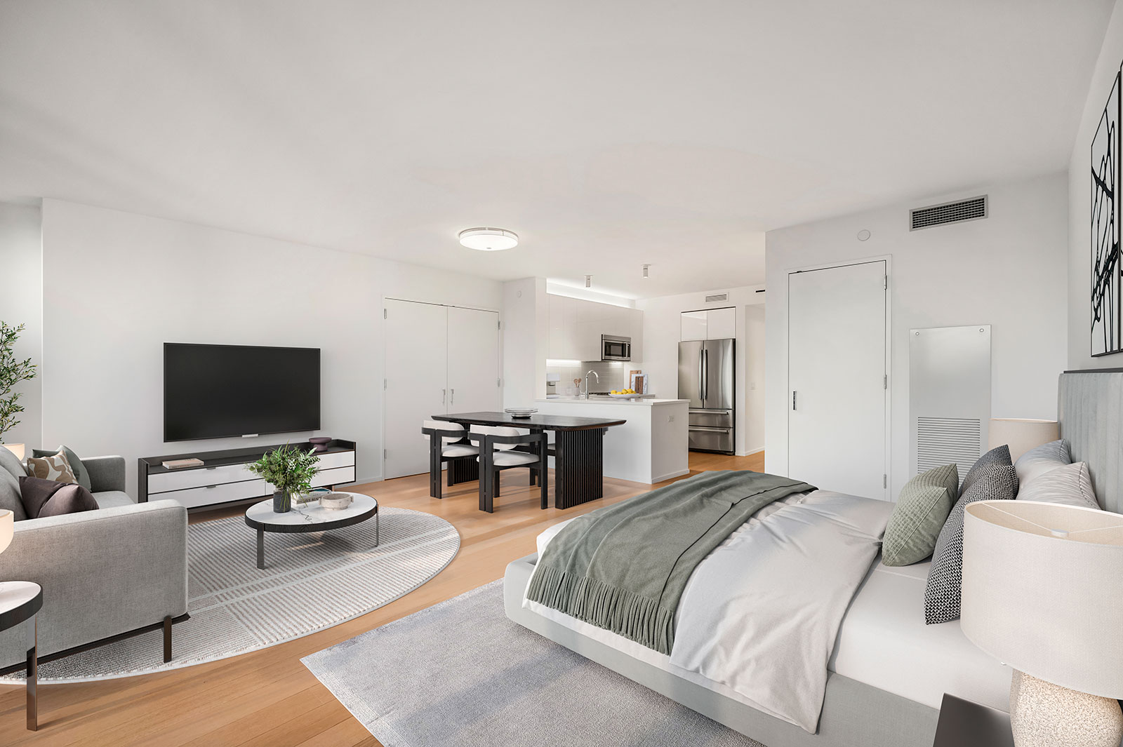 Spacious luxury studio apartment for rent with modern finishes located at 685 First Avenue, Murray Hill.